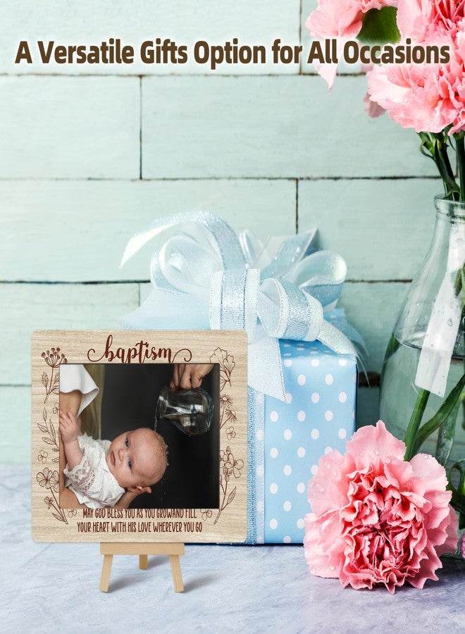 OXRUN Baptism Picture Frame, Blessings Baptism Gifts from Godparents, 4x6 Wooden Photo Frame with Easel, New Baby Christening Religious Gifts - A02 - Image 5